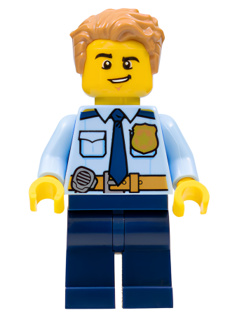 Минифигурка Lego Police - City Officer Shirt with Dark Blue Tie and Gold Badge cty1158 U